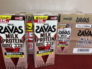 コストコのSAVAS（ザバス）ミルクプロテインココア味パックの